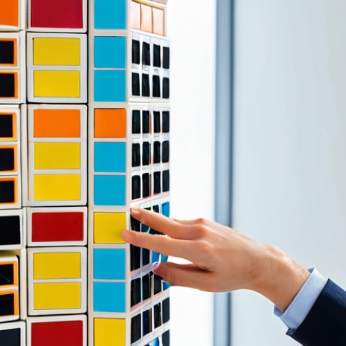 Home 6 **
"A developer assembling colorful, interlocking blocks representing software components to build a modern skyscraper, symbolizing Component-Based Development. The blocks have labels like 'Authentication,' 'User Interface,' and 'Database Connection'. Focus on modularity, reusability, and simplified integration. Light, airy, modern office setting in Silicon Valley."
**